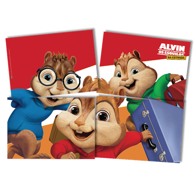 Painel 4 Lminas Alvin e os Esquilos - Festcolor