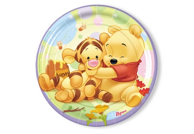 Prato Aniversrio Pooh Baby II - Regina (8 unid)