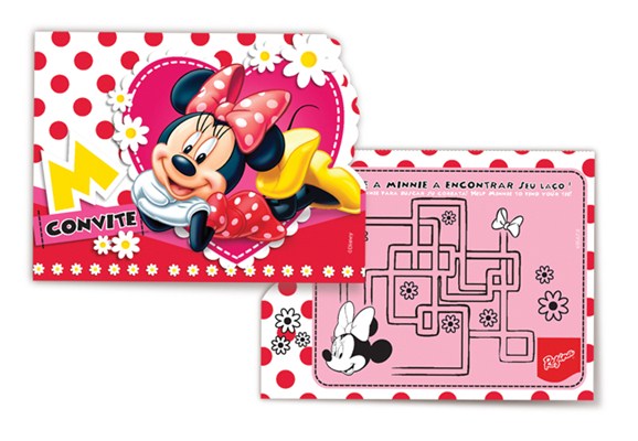 Convite Minnie Mouse Red (ref.95) (8 unid.) - Regina 