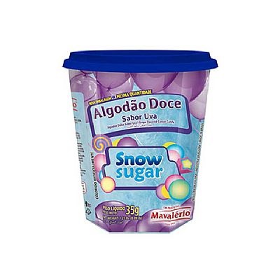 Algodo Doce Sabor Uva Snow Sugar - 35g Mavalrio