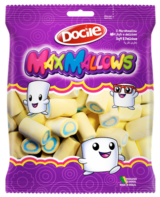 Marshmallow MaxMallows Tubo Amarelo c/250grs - Docile