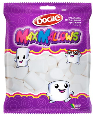 Marshmallow MaxMallows Tubo Branco c/250grs - Docile