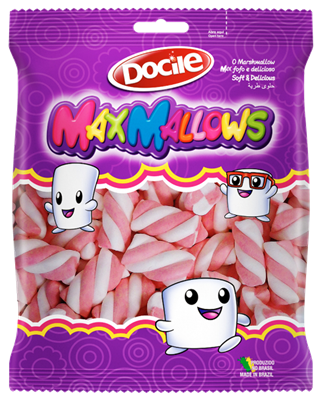 Marshmallow Twist Rosa/Branco c/250grs - Docile