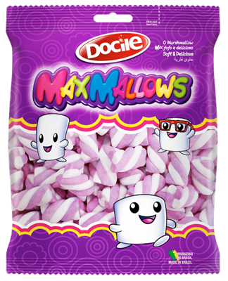 Marshmallow MaxMallows Twist Roxo/Branco c250grs - Docile