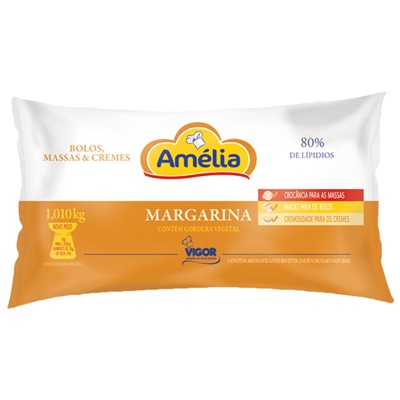 Margarina Amlia Bolos, Massa e Cremes 1 Kg. - Vigor