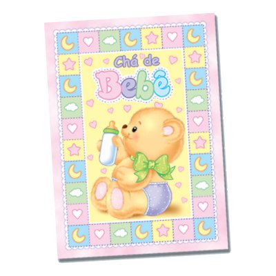 Convite Ch de Beb Ursinha Menina Ref. 05 (10 Unid.) - Junco