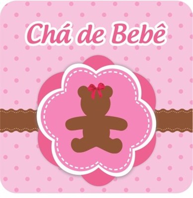 Convite Ch de Beb Urso Rosa (08 unid.) - Duster