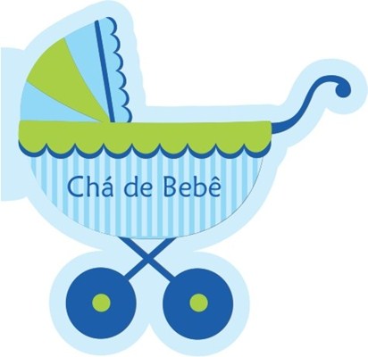 Convite Ch de Beb Carrinho Azul (08 unid.) - Duster