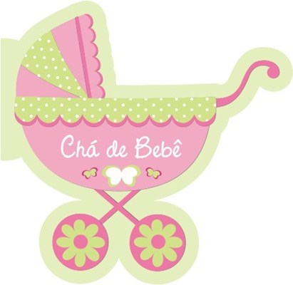 Convite Ch de Beb Carrinho Rosa (08 unid.) - Duster
