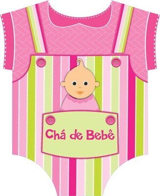 Convite Ch de Beb Macaco Rosa (08 unid.) - Duster