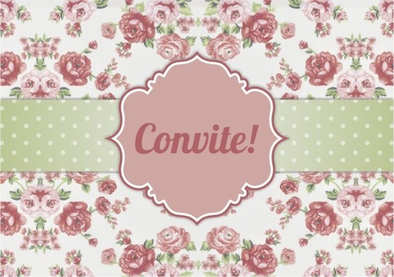 Convite Floral Rosa (08 unid.) - Duster
