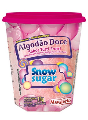 Algodo Doce Sabor Tutti-Frutti Snow Sugar - 35g Mavalrio