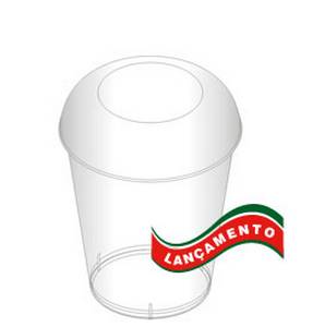 Copo Pic 040 Cristal c/ Tampa 10 unid. - Plastilnia