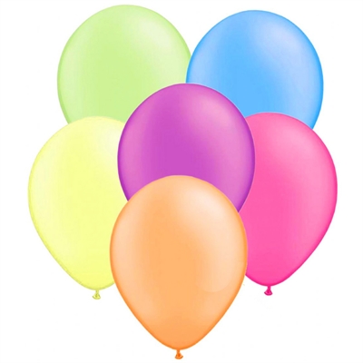  Balo Liso 7 Neon Cores Sortidas (30UN) - BalloonTech