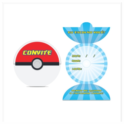 Convite Pocket Monsters c/8 unid. - Junco