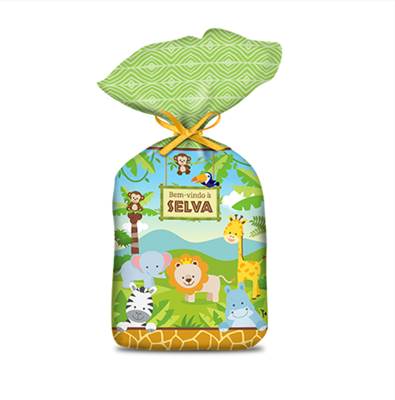 Sacola Plstica Bem Vindo  Selva c/8 unid. - Junco