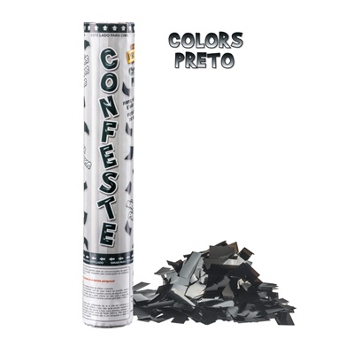 Lana Confete Premium 25cm Preto - Mundo Bizarro
