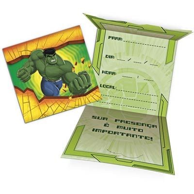 Convite Hulk Smash (08 unid.) - Regina