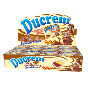 Creme Sabor Chocolate com Avels + Choc.Branco 480g (48 unid.) - Jazam
