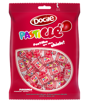 Chicle Pasticle Morango c/100 unid. - Docile