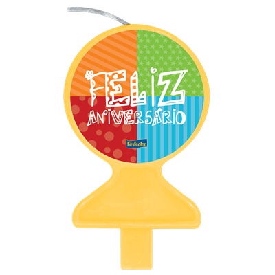 Vela Plana Feliz Aniversrio - Festcolor