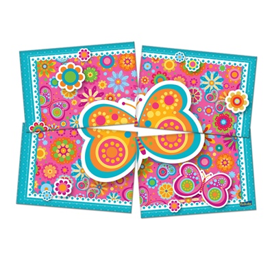 Painel 4 Lminas Floral - Festcolor