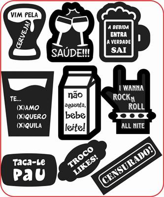 Plaquinhas Kit Balada c/9 unid. - Duster Festas