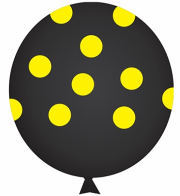 Balo 11 Preto c/ Amarelo c/25 unid. - Happy Day