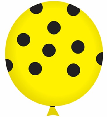 Balo 11 Confete Amarelo c/Preto c/25 unid. - Happy Day