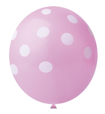 Balo 11 Confete Rosa c/ Branco c/25 unid. - Happy Day