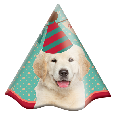 Chapu Aniversrio Dogs c/8 unid. - Festcolor