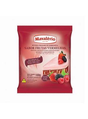 P p/ Preparo de Sobremesa Sabor Frutas Vermelhas 100grs - Mavalrio