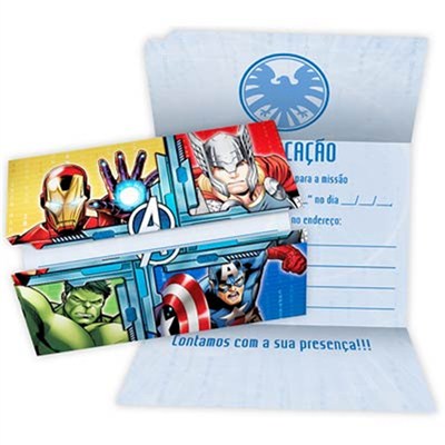 Convite Avengers Assemble [Os Vingadores] (08 unid.) Regina