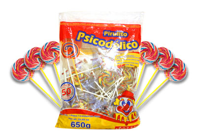 Pirulito Psicodlico 650g (50 unid.) - Doces Sta.Rita