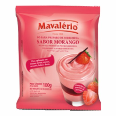 P para Preparo de Sobremesa Sabor Morango 100g - Mavalrio