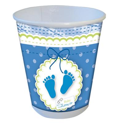 Copo de Papel Baby Shower Azul c/8 unid. - Festcolor