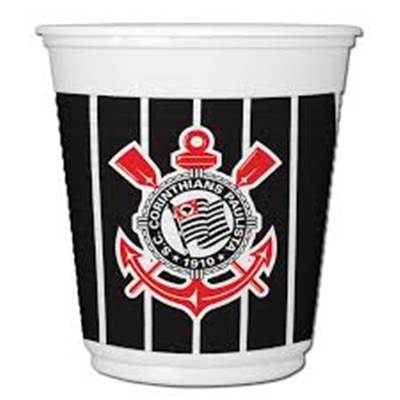 Copo Plstico 200ml Corinthians - Festcolor (c/ 8 unid.)