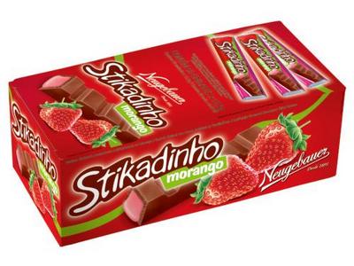 Chocolate Stikadinho Morango (30 unid.x12.3g) - Neugebauer