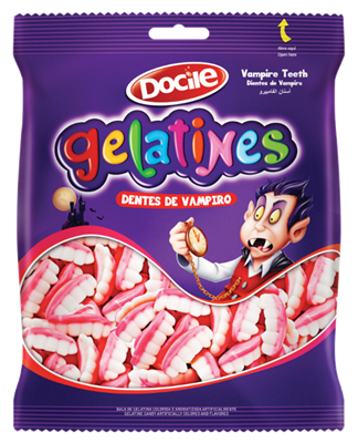 Bala Gummies Dente de Vampiro 80grs - Docile