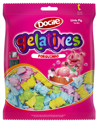 Bala Gummies Porquinho 80grs - Docile