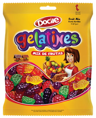 Bala Gummies Mix de Frutas 80grs - Docile