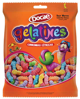 Bala Gummies Minhoca Ctrica 80grs - Docile
