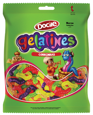 Bala Gummies Cobrinhas 80grs - Docile