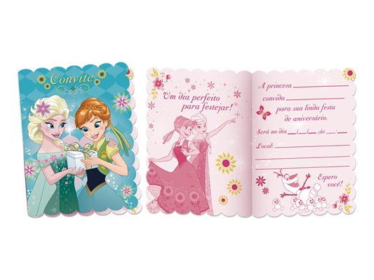 CONVITE FROZEN FEBRE CONGELANTE C/8UNID. - Regina