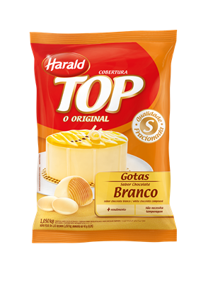 Cobertura Chocolate Branco - 1.050Kg Harald Top Gotas
