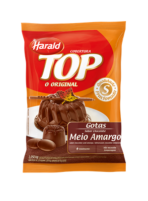 Cobertura Chocolate Meio Amargo - 1.050Kg Harald Top Gotas