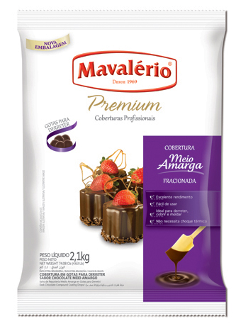 Cobertura Gotas Chocolate Meio Amargo 2,1Kg - Mavalrio