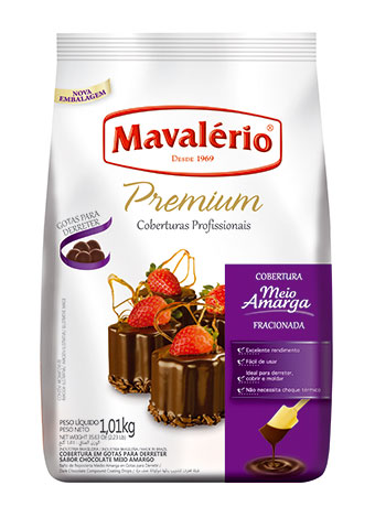 Cobertura Gotas Chocolate Meio Amargo 1Kg - Mavalrio