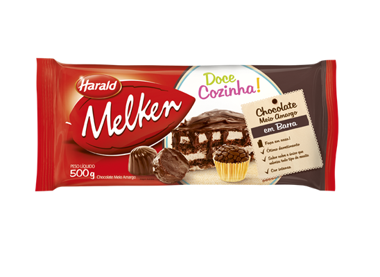Chocolate Meio Amargo Melken 500g - Harald