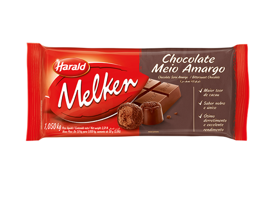 Chocolate Melken Meio Amargo 1,05Kg - Harald 